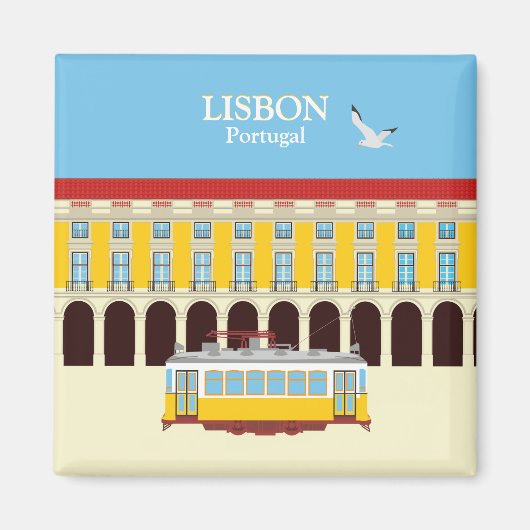 Gele  lifttram magneet (Voorkant)