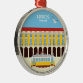 Gele  lifttram metalen ornament (Rechts)