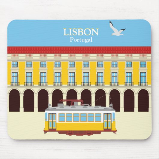 Gele  lifttram muismat (Voorkant)