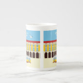 Gele lifttram porselein kop (Voorkant)