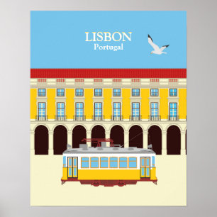 Gele lifttram poster