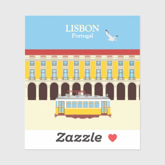 Gele lifttram sticker (Vel)