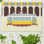 Gele lifttram theedoek (Gevouwen)