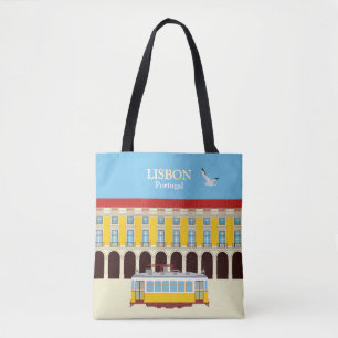 Gele lifttram tote bag