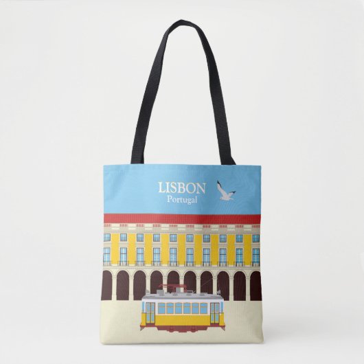 Gele  lifttram tote bag (Voorkant)