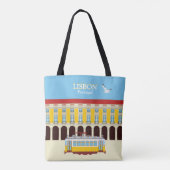 Gele  lifttram tote bag (Achterkant)