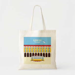 Gele lifttram tote bag