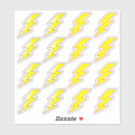 Gele Lightning Bolt Stickers voor School