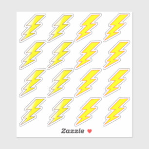 Gele Lightning Bolt Stickers voor School