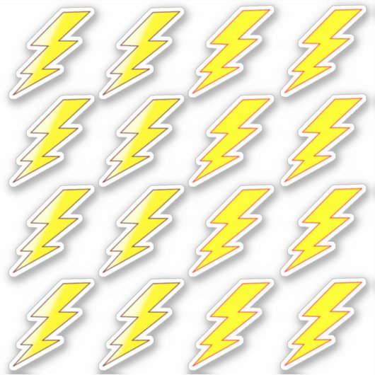 Gele Lightning Bolt Stickers voor School (Voorkant)