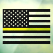 Gele lijn Vlag Venster Sign, Hulpdiensten Raamsticker (Vel 3)