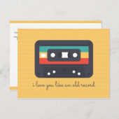 Gele Lijnen Cassette Liefde Briefkaart (Voorkant / Achterkant)