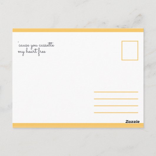 Gele Lijnen Cassette Liefde Briefkaart (Achterkant)