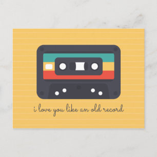 Gele Lijnen Cassette Liefde Briefkaart