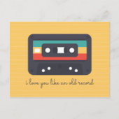 Gele Lijnen Cassette Liefde Briefkaart (Voorkant)