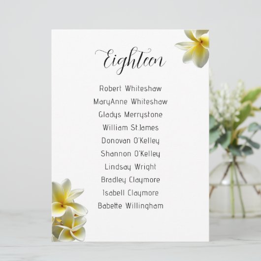 Gele lijst met het nummer van de weduwenlijst met  programmakaart (Staand voorkant)