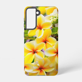 gele lila bloemen samsung galaxy hoesje