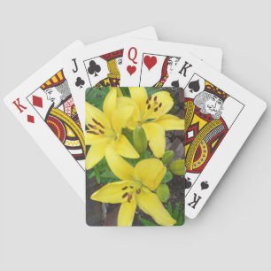 Gele Lilly Flower Classic Plays Cards Pokerkaarten