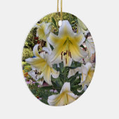 Gele Lilly Glas Keramisch Ornament (Rechts)