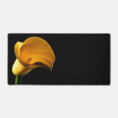 Gele Lilly zwarte achtergrond Bureaumat (Voorkant)