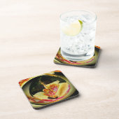 Gele Lily Abstract Floral Art Cork Coast Drankjes Onderzetter (Rechterzijde)