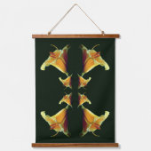 Gele Lily Flower Mirror Abstract Hangend Wandkleed (Voorkant)