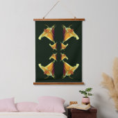 Gele Lily Flower Mirror Abstract Hangend Wandkleed (Slaapkamer)