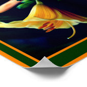 Gele Lily Flower Mirror Abstract Poster (Hoek)