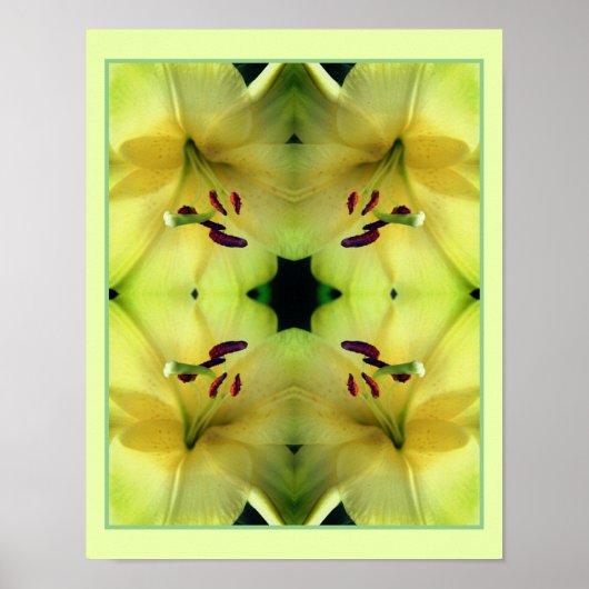 Gele Lily Flower Up Close Abstract Poster (Voorkant)