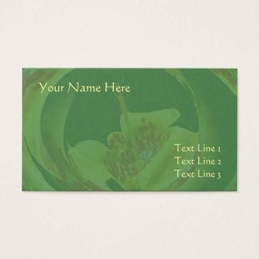 Gele Lily Flower Visitekaartje (Voorkant)