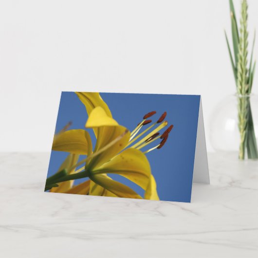 Gele Lily Moederdag Kaart (Voorkant)