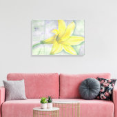 Gele Lily Schilderen in acryl Canvas Afdruk (Insitu (Woonkamer))