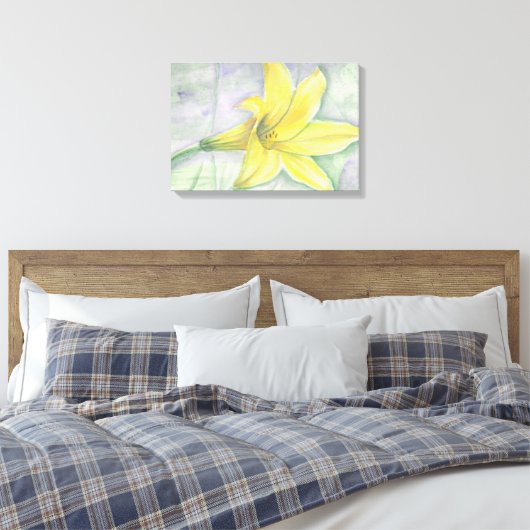 Gele Lily Schilderen in acryl Canvas Afdruk (Insitu (Slaapkamer))