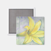 Gele Lily Schilderen in acryl Magneet (Voorkant / Achterkant)