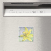 Gele Lily Schilderen in acryl Magneet (Insitu (Vaatwasser))