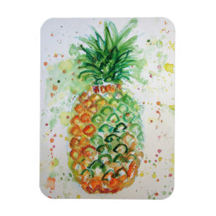 Gele limoen Ananas fruit kunst Aquarel Magneet