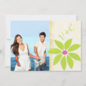 Gele Limoen Moderne Daisy Typografie Huwelijk Kaart (Achterkant)