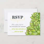 Gele Limoen Succulent Modern Typography Wedding (Voorkant)