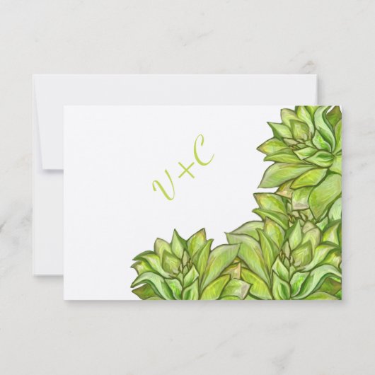 Gele Limoen Succulent Modern Typography Wedding (Achterkant)