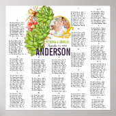 Gele Limoen Succulent Modern Typography Wedding Poster (Voorkant)
