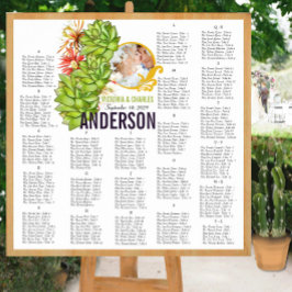 Gele Limoen Succulent Modern Typography Wedding Poster