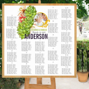 Gele Limoen Succulent Modern Typography Wedding Poster