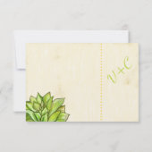 Gele Limoen Succulent Modern Typography Wedding RSVP Kaartje (Achterkant)