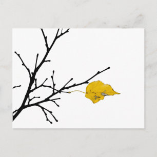 Gele limoenboom blad briefkaart