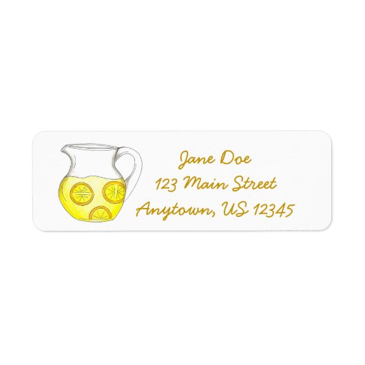 Gele limonade laemon Ade Pitcher-labels Etiket (Voorkant)