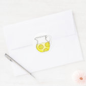 Gele limonade limonade Drink in pap Ronde Sticker (Envelop)