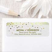 Gele linen Glitter Sparkle Confetti Stippen Modern Etiket (Insitu)