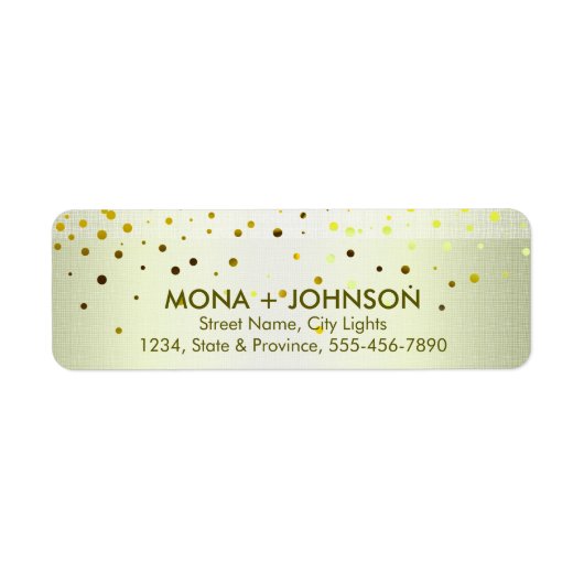 Gele linen Glitter Sparkle Confetti Stippen Modern Etiket (Voorkant)