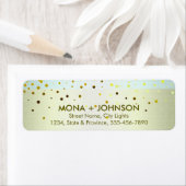Gele linen Glitter Sparkle Confetti Stippen Modern Etiket (Insitu)