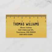 Gele liniaal voor tapijtzaken visitekaartje (Voorkant)